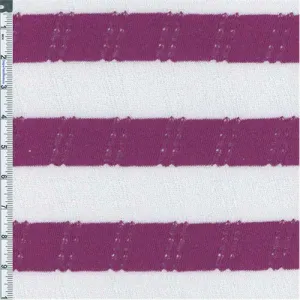 2 1/8 YD PC-Fuchsia/White Stripe Hatchi Sweater Knit Fabric