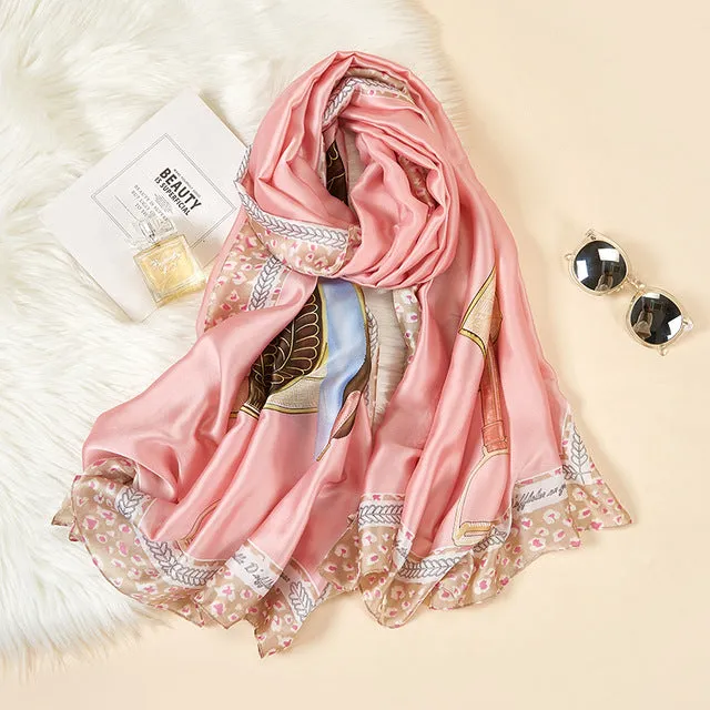 2020 New Silk Scarf Women Fashion Dot Print Shawls and Wraps Lady Travel Pashmina High Quality Striped Scarves Winter Neck Wram