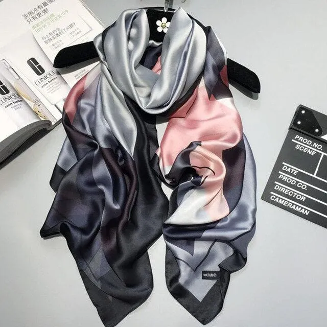 2020 New Silk Scarf Women Fashion Dot Print Shawls and Wraps Lady Travel Pashmina High Quality Striped Scarves Winter Neck Wram