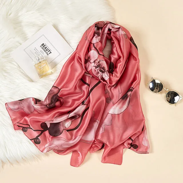 2020 New Silk Scarf Women Fashion Dot Print Shawls and Wraps Lady Travel Pashmina High Quality Striped Scarves Winter Neck Wram