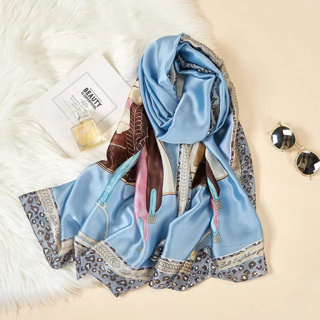 2020 New Silk Scarf Women Fashion Dot Print Shawls and Wraps Lady Travel Pashmina High Quality Striped Scarves Winter Neck Wram