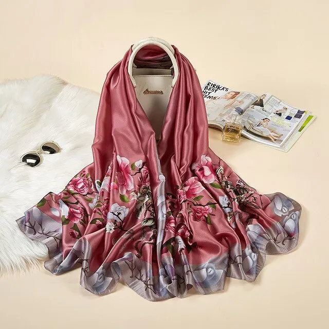 2020 New Silk Scarf Women Fashion Dot Print Shawls and Wraps Lady Travel Pashmina High Quality Striped Scarves Winter Neck Wram