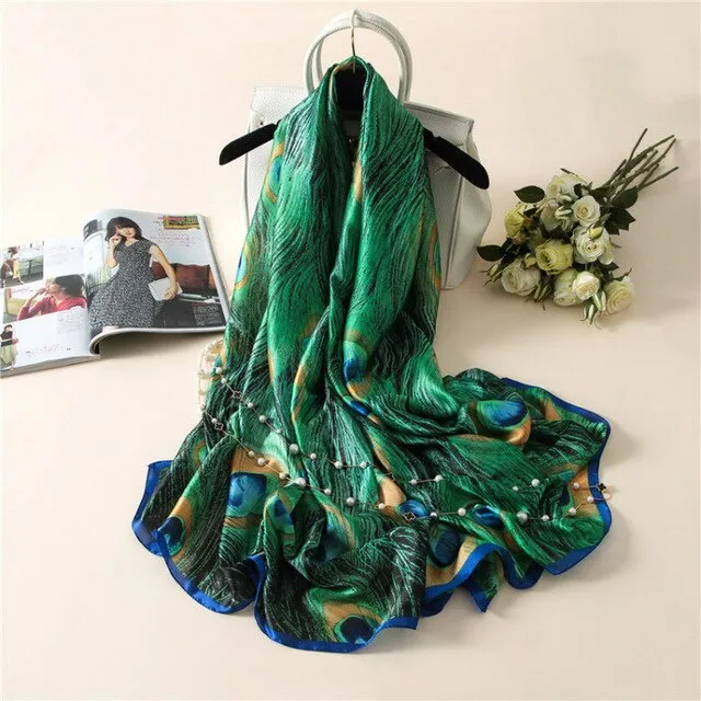 2020 New Silk Scarf Women Fashion Dot Print Shawls and Wraps Lady Travel Pashmina High Quality Striped Scarves Winter Neck Wram