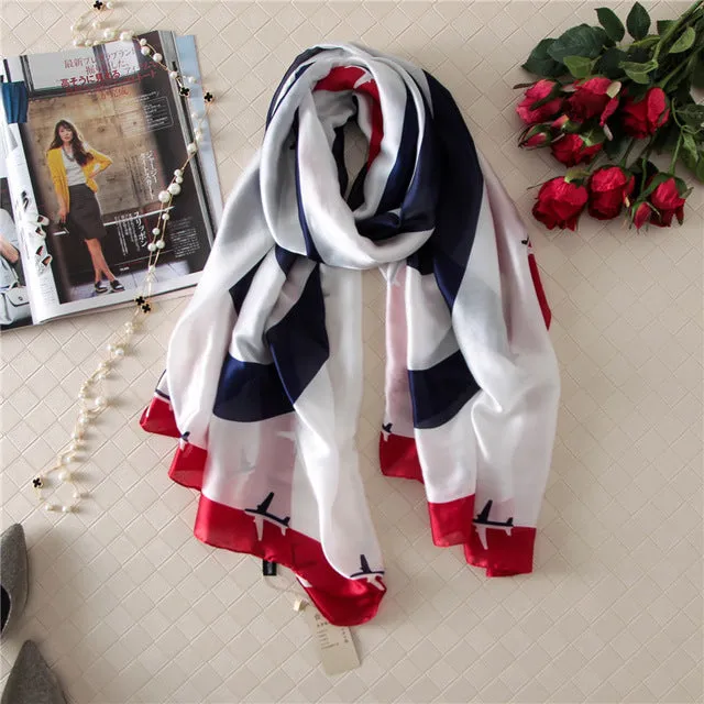 2020 New Silk Scarf Women Fashion Dot Print Shawls and Wraps Lady Travel Pashmina High Quality Striped Scarves Winter Neck Wram