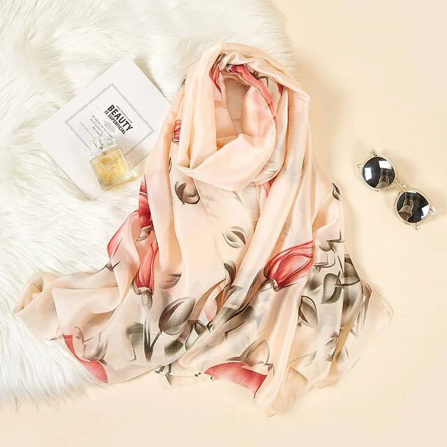 2020 New Silk Scarf Women Fashion Dot Print Shawls and Wraps Lady Travel Pashmina High Quality Striped Scarves Winter Neck Wram