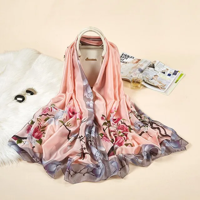 2020 New Silk Scarf Women Fashion Dot Print Shawls and Wraps Lady Travel Pashmina High Quality Striped Scarves Winter Neck Wram