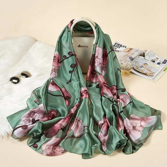 2020 New Silk Scarf Women Fashion Dot Print Shawls and Wraps Lady Travel Pashmina High Quality Striped Scarves Winter Neck Wram