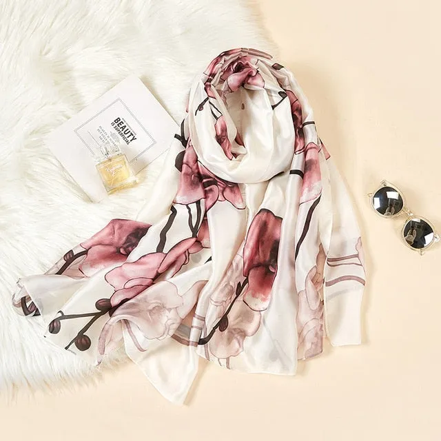 2020 New Silk Scarf Women Fashion Dot Print Shawls and Wraps Lady Travel Pashmina High Quality Striped Scarves Winter Neck Wram