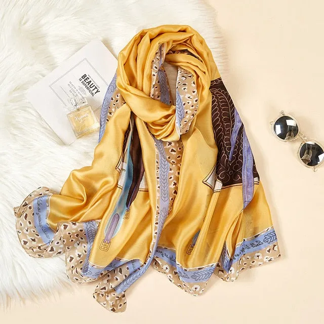 2020 New Silk Scarf Women Fashion Dot Print Shawls and Wraps Lady Travel Pashmina High Quality Striped Scarves Winter Neck Wram