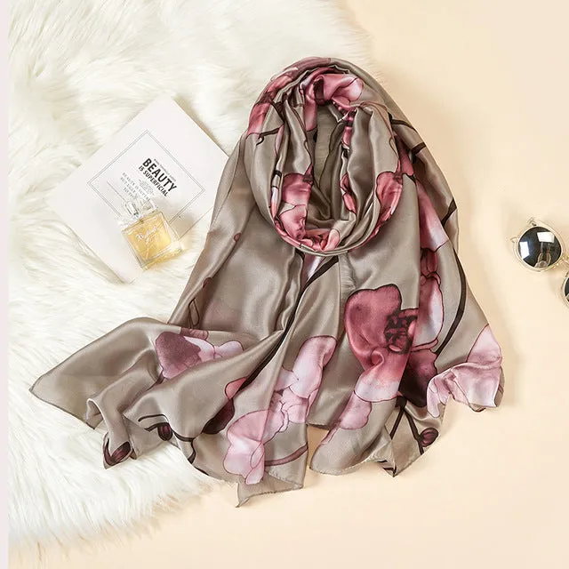 2020 New Silk Scarf Women Fashion Dot Print Shawls and Wraps Lady Travel Pashmina High Quality Striped Scarves Winter Neck Wram