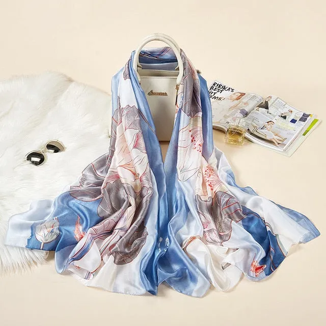 2020 New Silk Scarf Women Fashion Dot Print Shawls and Wraps Lady Travel Pashmina High Quality Striped Scarves Winter Neck Wram