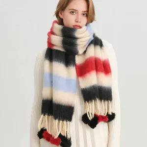 2024 Fashion Winter Multicolor Thick Warm Cashmere Looped Yarn Pashmina Scarf