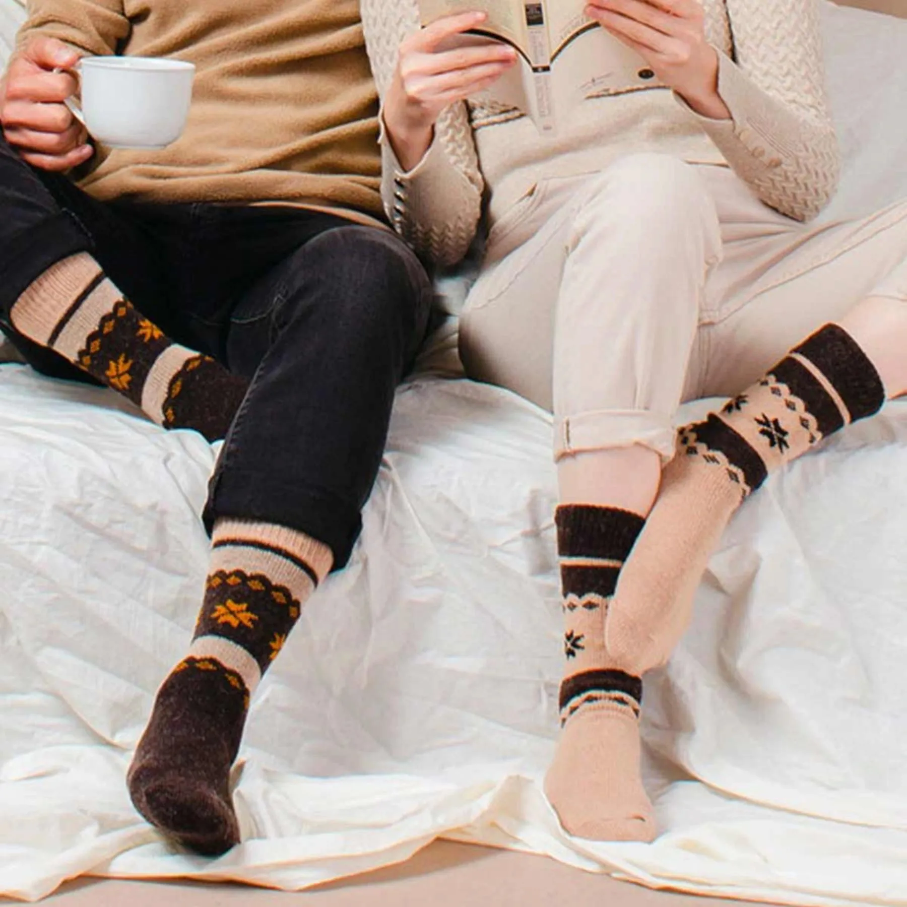 Alpaca Wool, Patterned Winter Socks