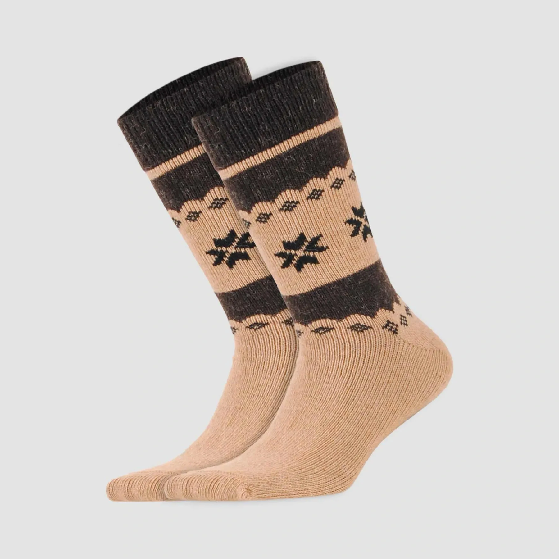 Alpaca Wool, Patterned Winter Socks