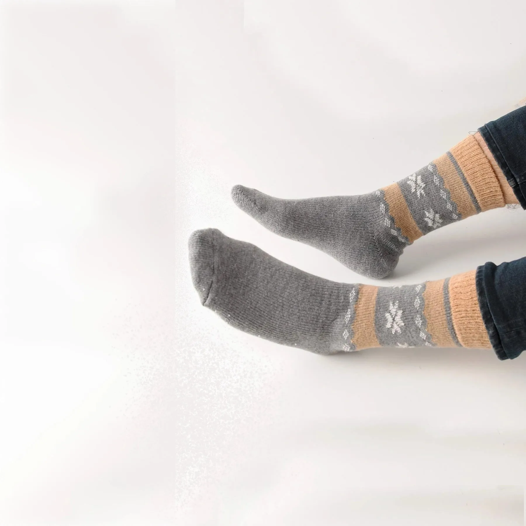 Alpaca Wool, Patterned Winter Socks