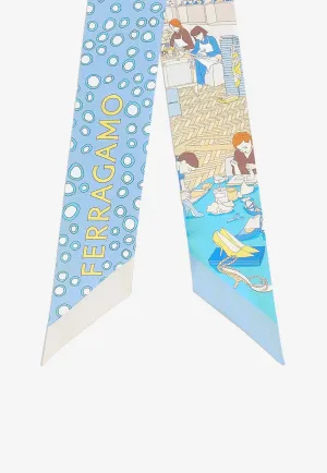 Atelier Print Silk Bandeau Scarf