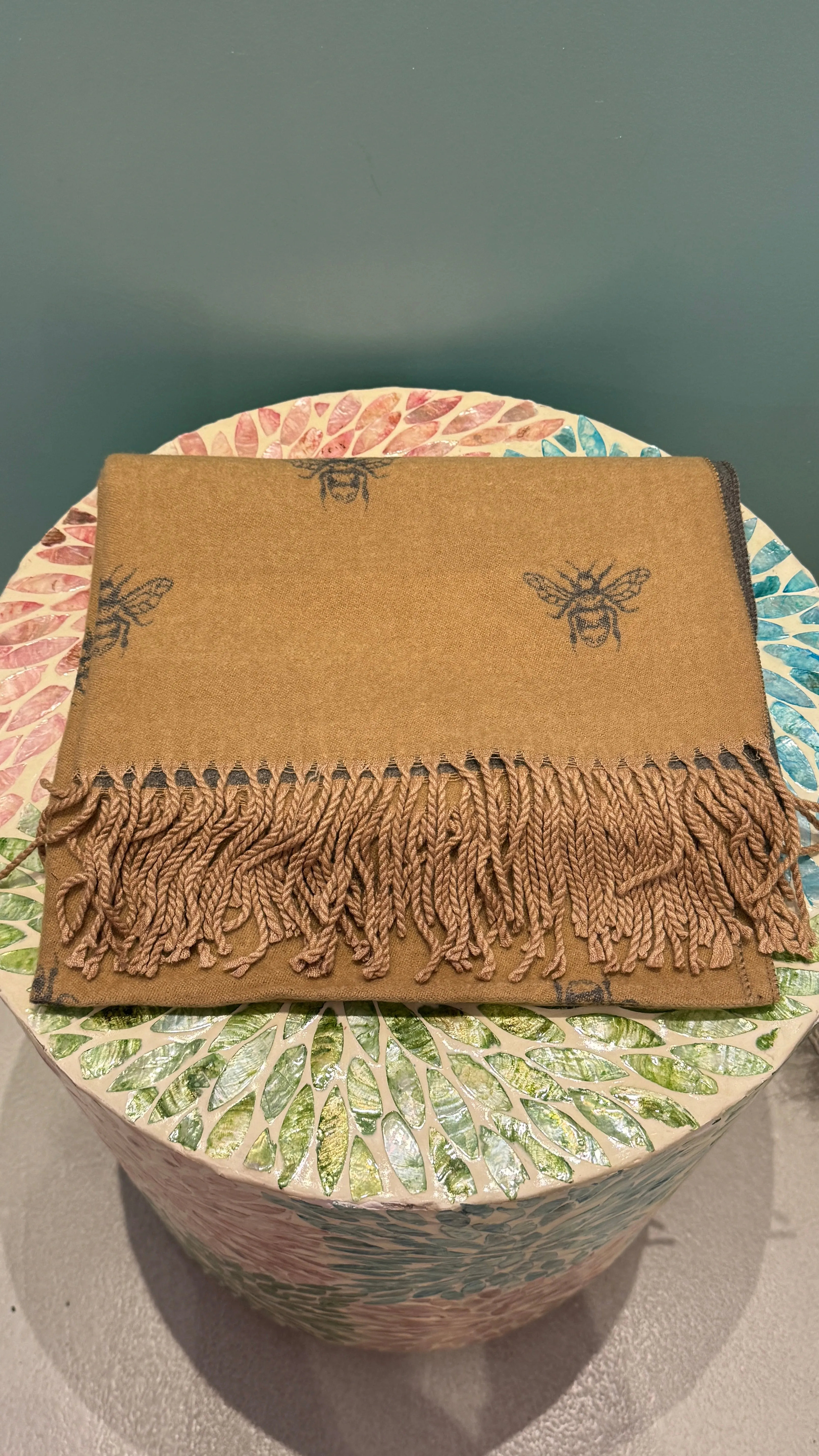 Bee Luxe Cashmere - Double Sided - Tan/Grey