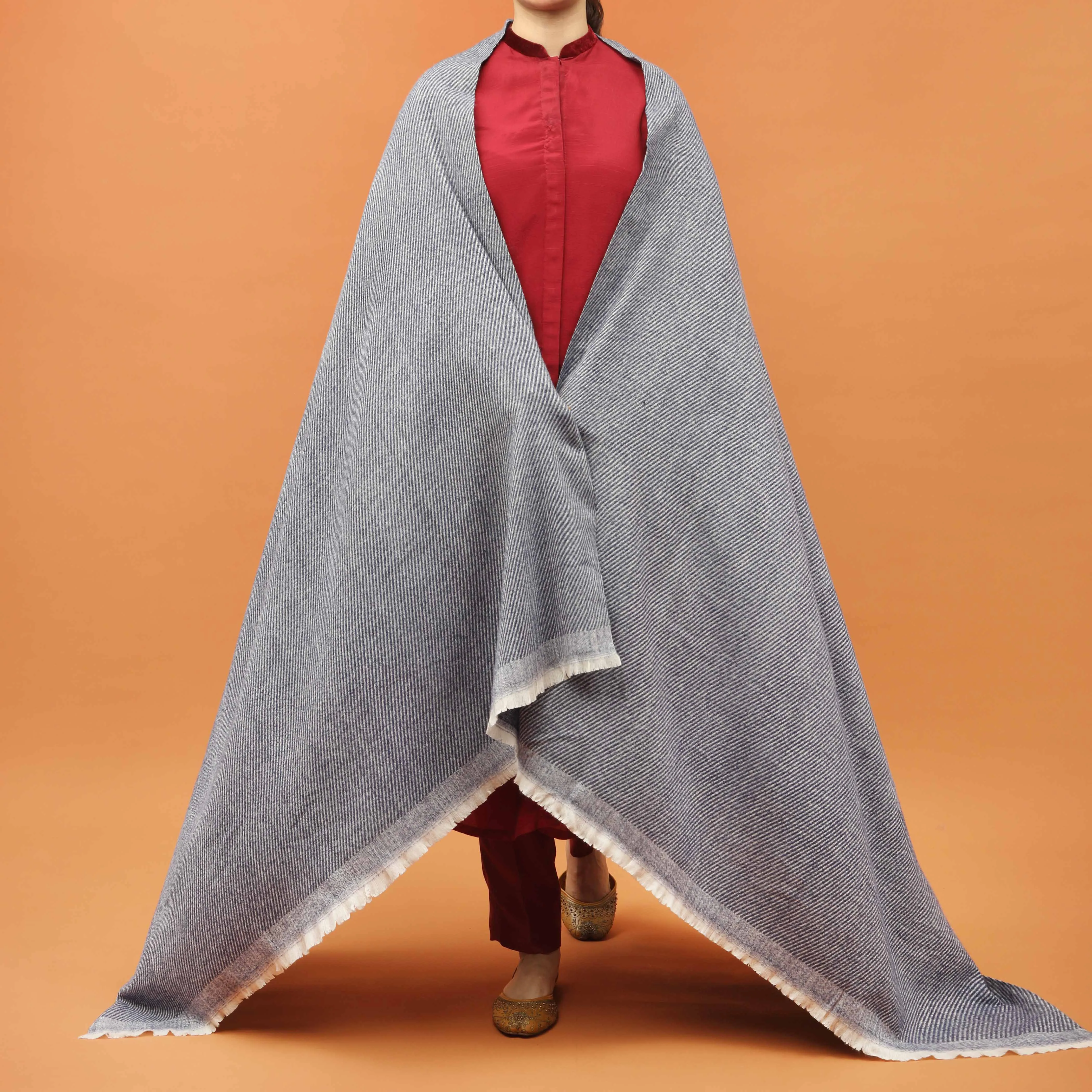 Blue Acrylic Winter Shawl PN4380