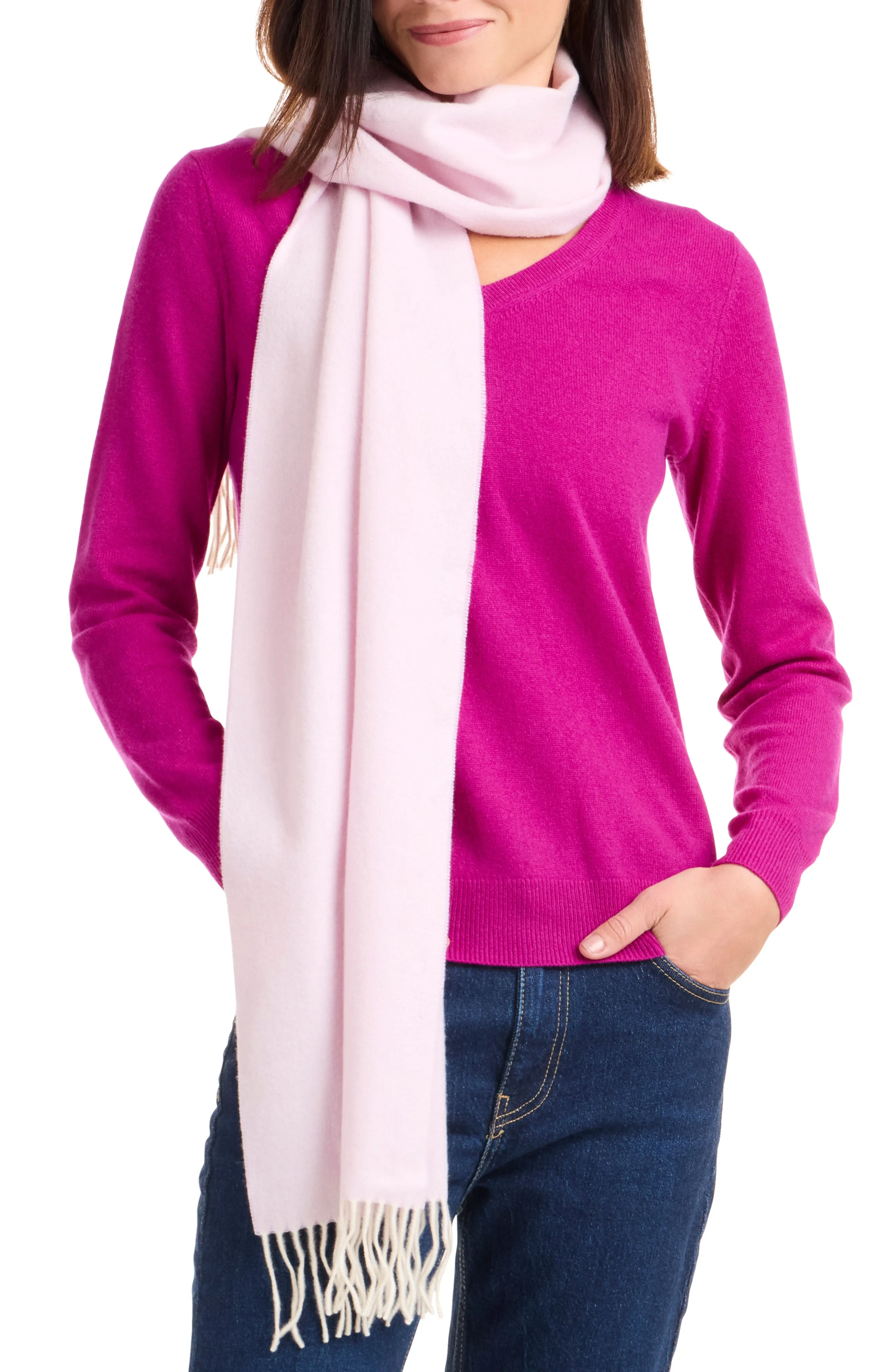 CASHMERE MELANGE SOLID SCARF