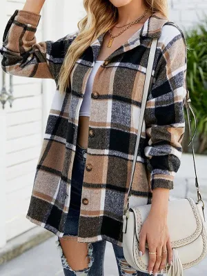 Casual Loose-Fitting Plaid Shirt