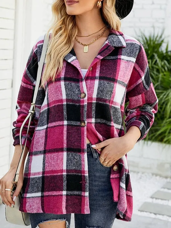 Casual Loose-Fitting Plaid Shirt