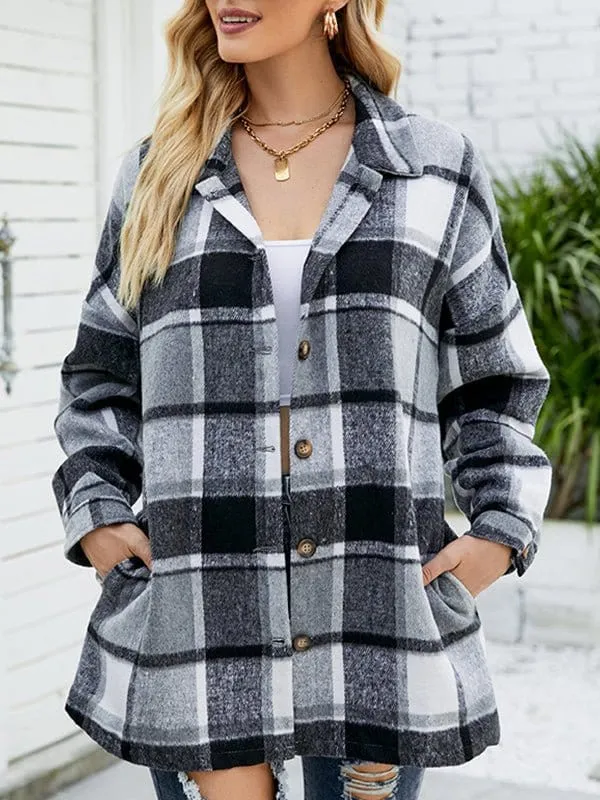 Casual Loose-Fitting Plaid Shirt