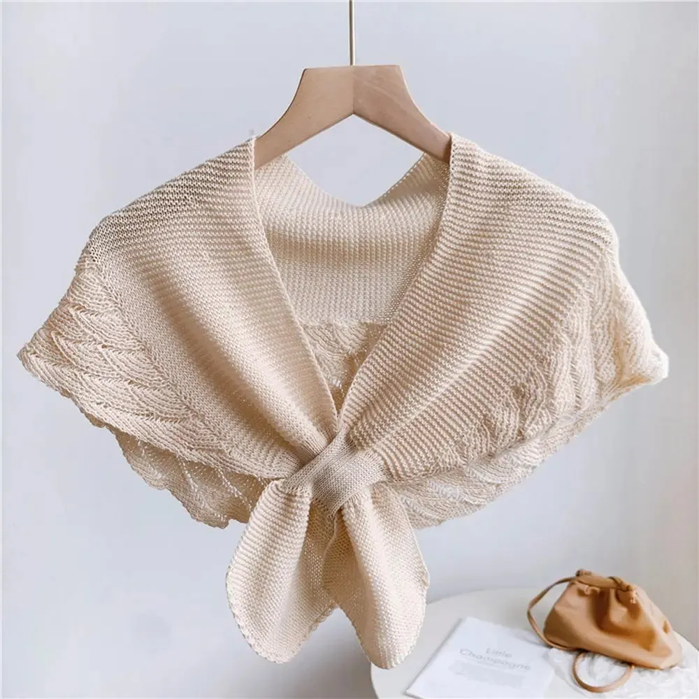 Fake Shawl Knitted Stripe Neck Guard Scarves