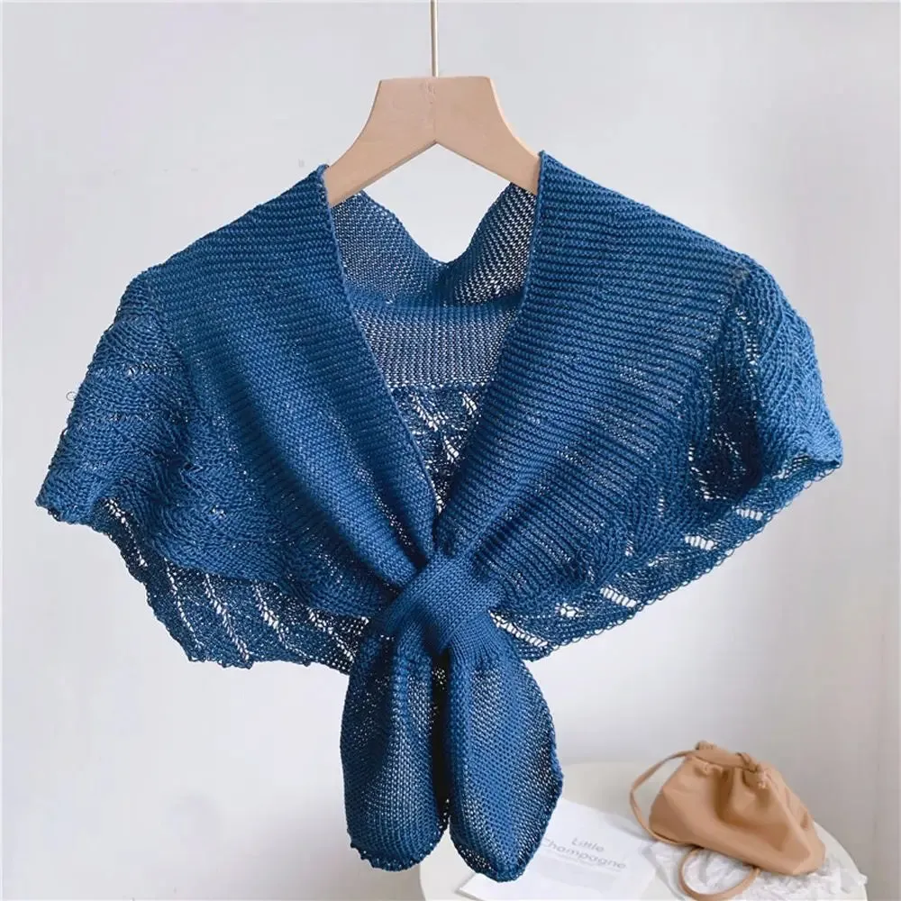 Fake Shawl Knitted Stripe Neck Guard Scarves