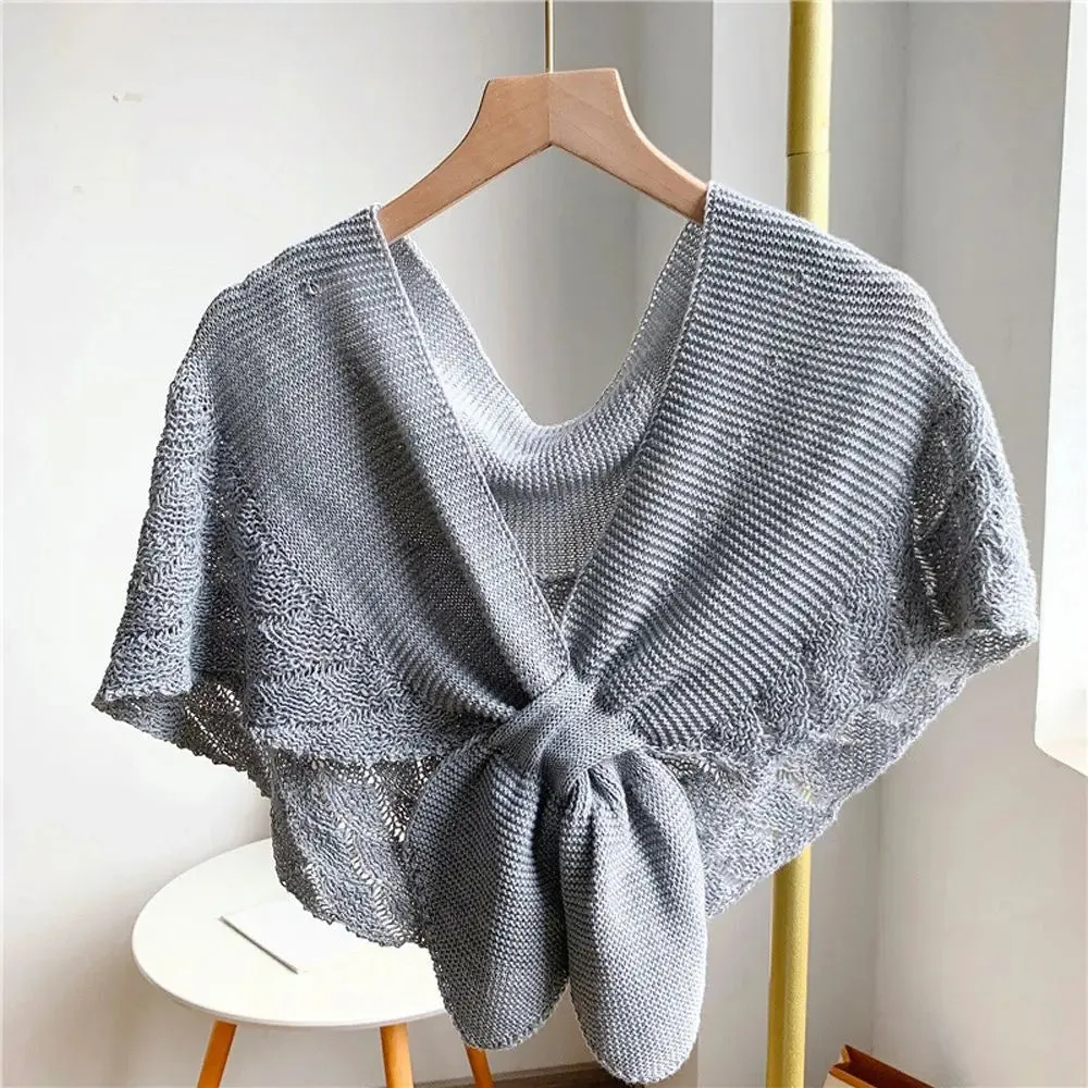 Fake Shawl Knitted Stripe Neck Guard Scarves