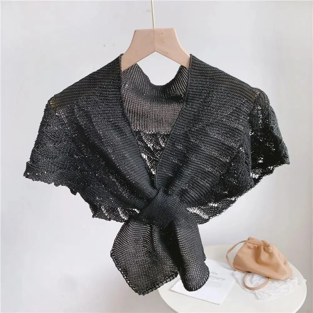 Fake Shawl Knitted Stripe Neck Guard Scarves