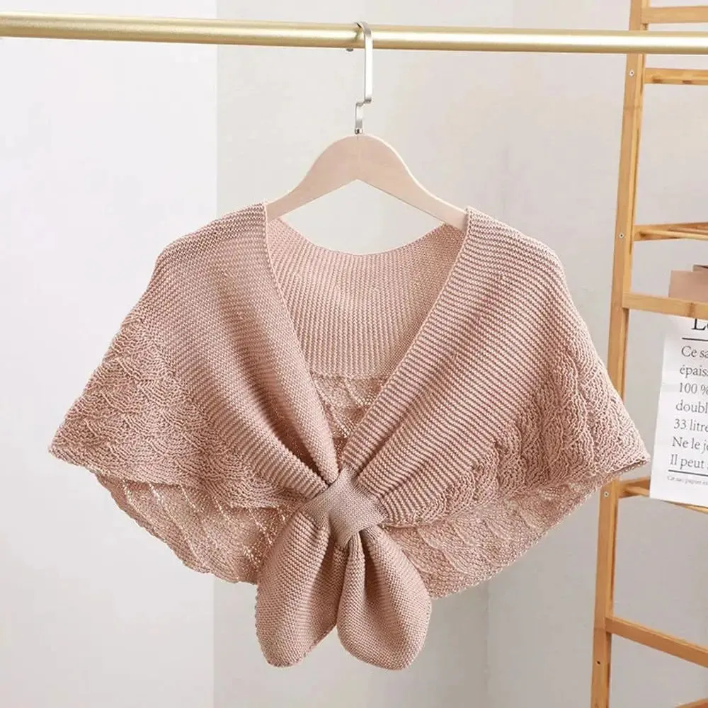 Fake Shawl Knitted Stripe Neck Guard Scarves