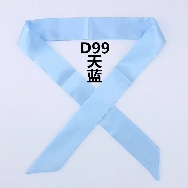 Fashion Solid Color Slender Narrow Small Silk Ribbon Decorative Scarf