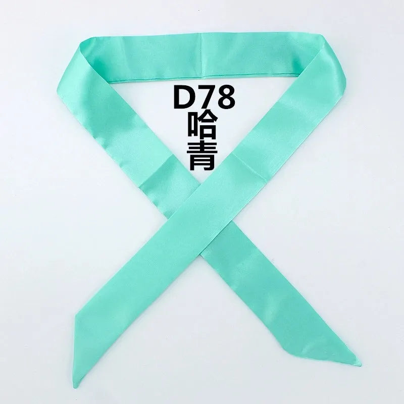 Fashion Solid Color Slender Narrow Small Silk Ribbon Decorative Scarf