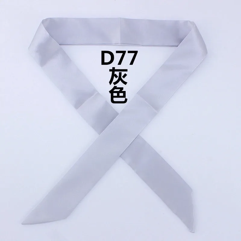 Fashion Solid Color Slender Narrow Small Silk Ribbon Decorative Scarf