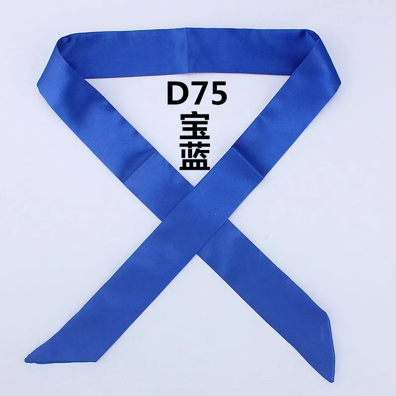 Fashion Solid Color Slender Narrow Small Silk Ribbon Decorative Scarf