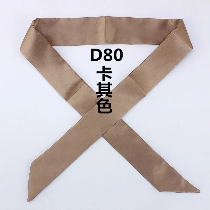 Fashion Solid Color Slender Narrow Small Silk Ribbon Decorative Scarf
