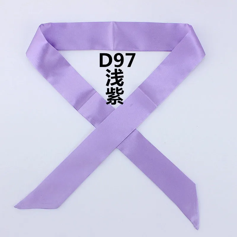 Fashion Solid Color Slender Narrow Small Silk Ribbon Decorative Scarf