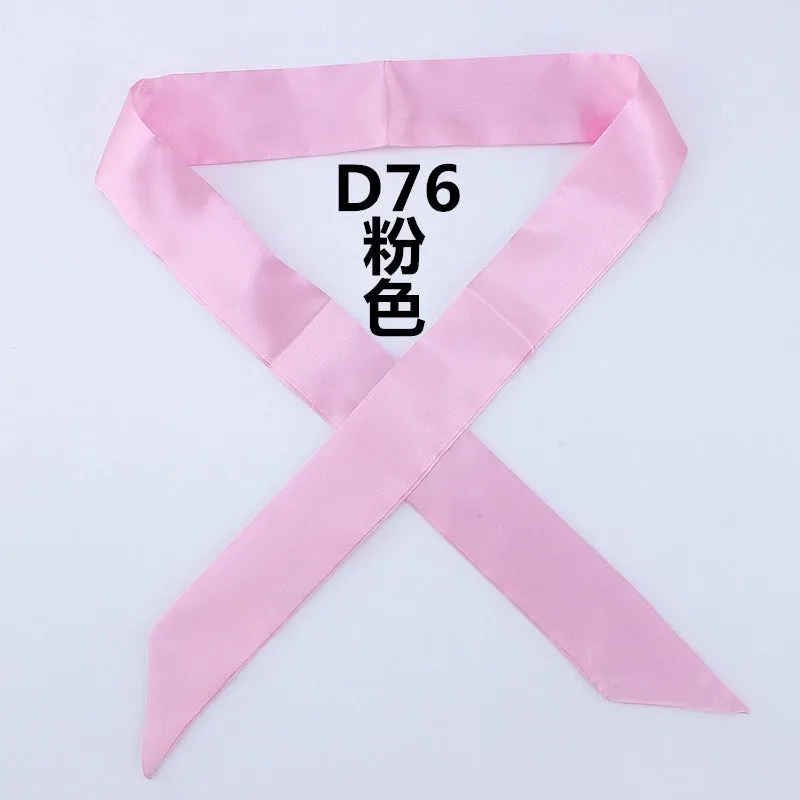 Fashion Solid Color Slender Narrow Small Silk Ribbon Decorative Scarf