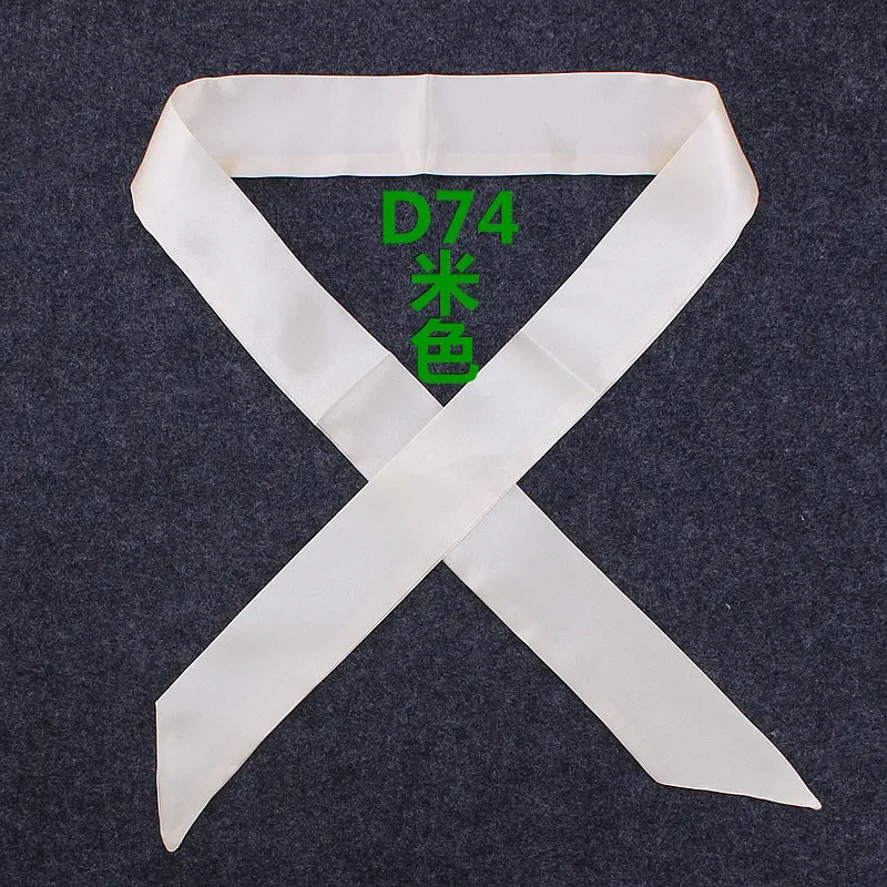 Fashion Solid Color Slender Narrow Small Silk Ribbon Decorative Scarf