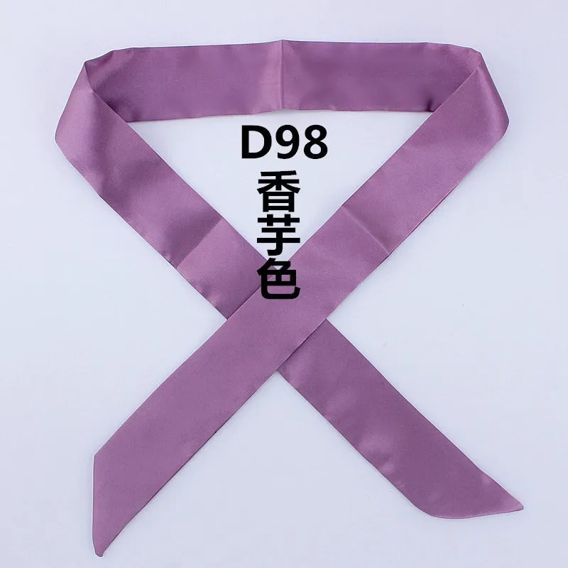 Fashion Solid Color Slender Narrow Small Silk Ribbon Decorative Scarf