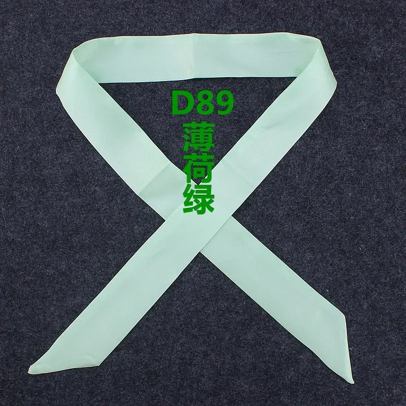 Fashion Solid Color Slender Narrow Small Silk Ribbon Decorative Scarf