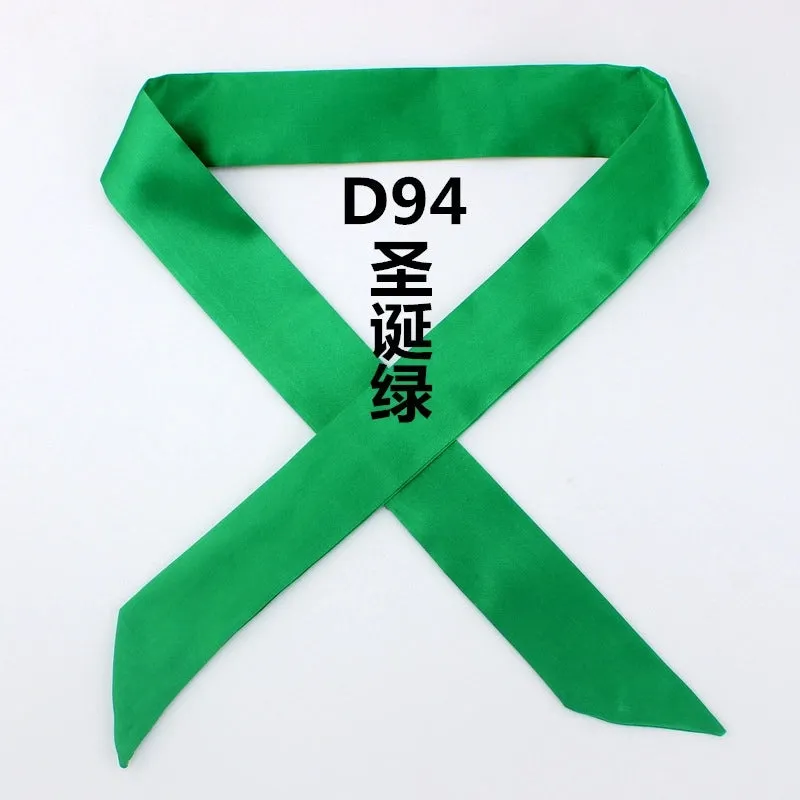 Fashion Solid Color Slender Narrow Small Silk Ribbon Decorative Scarf