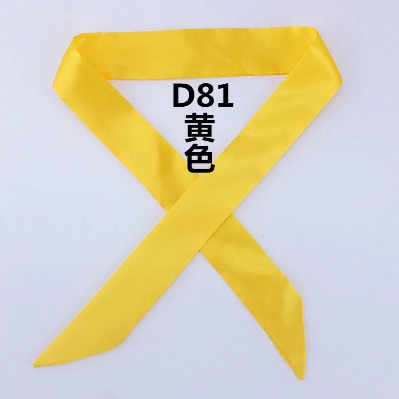 Fashion Solid Color Slender Narrow Small Silk Ribbon Decorative Scarf