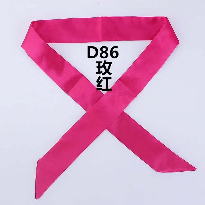 Fashion Solid Color Slender Narrow Small Silk Ribbon Decorative Scarf