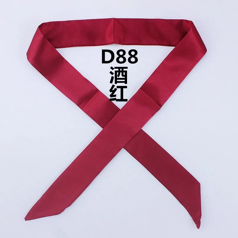 Fashion Solid Color Slender Narrow Small Silk Ribbon Decorative Scarf