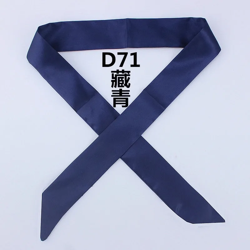 Fashion Solid Color Slender Narrow Small Silk Ribbon Decorative Scarf