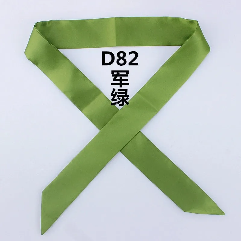 Fashion Solid Color Slender Narrow Small Silk Ribbon Decorative Scarf