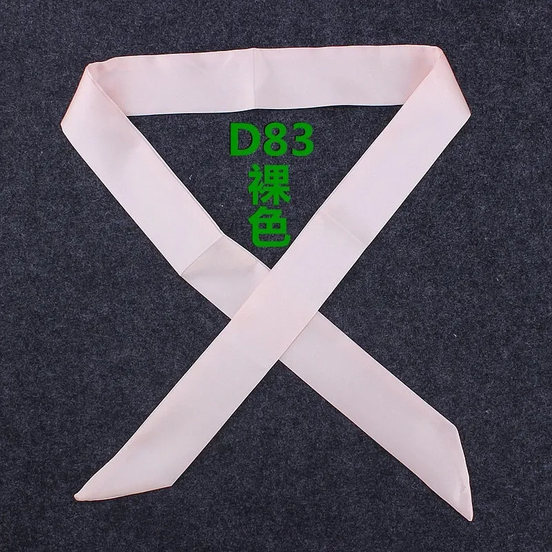 Fashion Solid Color Slender Narrow Small Silk Ribbon Decorative Scarf
