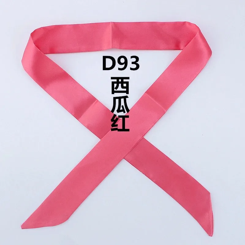 Fashion Solid Color Slender Narrow Small Silk Ribbon Decorative Scarf