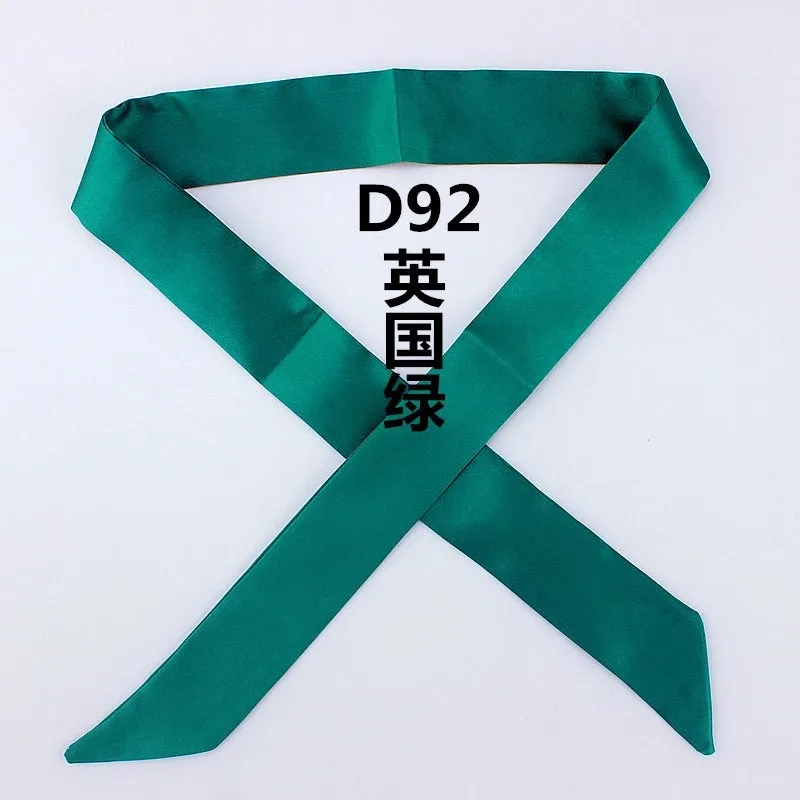 Fashion Solid Color Slender Narrow Small Silk Ribbon Decorative Scarf